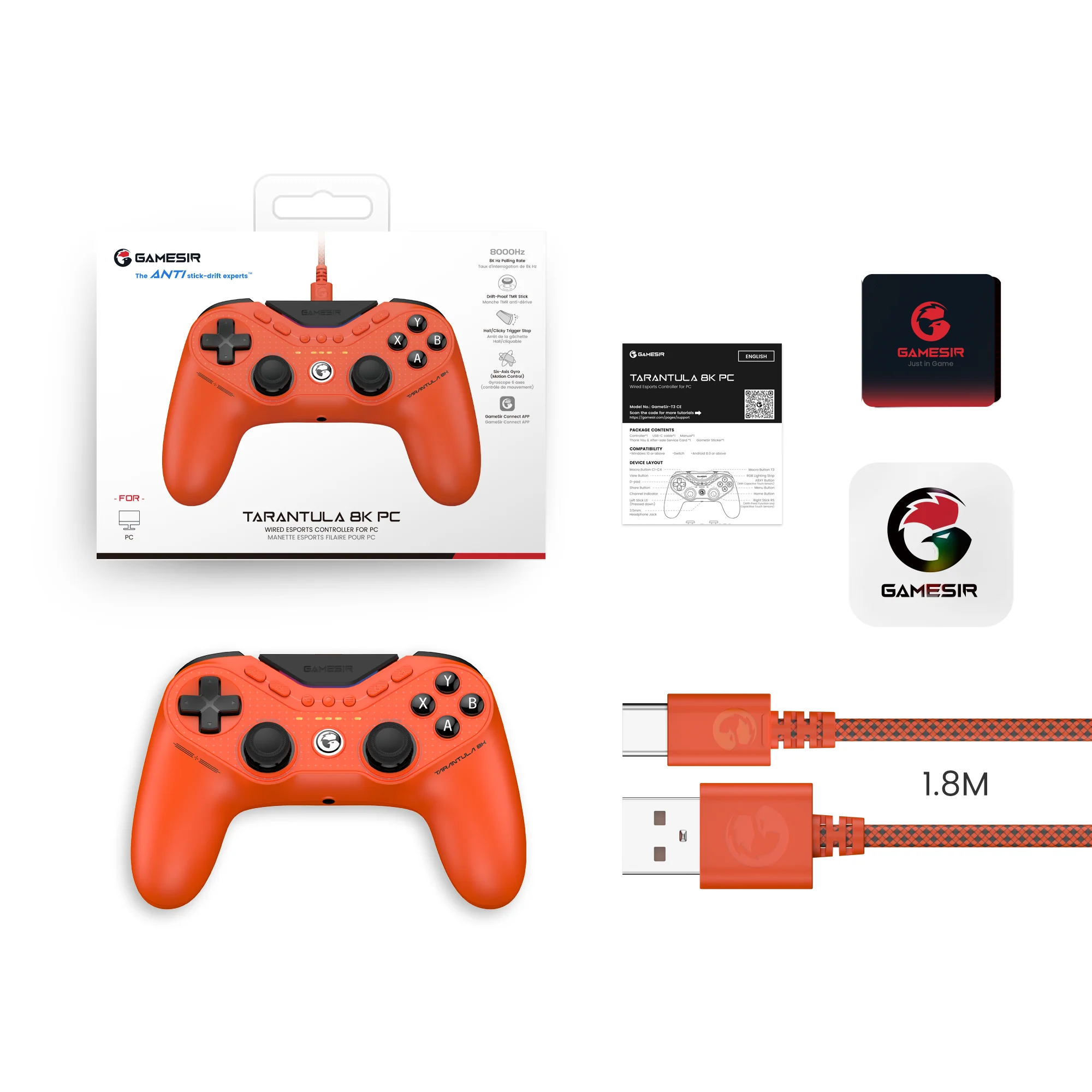 GameSir Tarantula 8K PC Wired Esports Controller for PC - Image 8